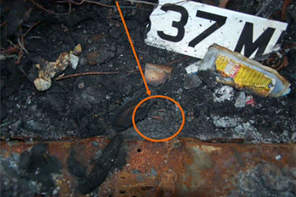 Collecting evidence after car fire